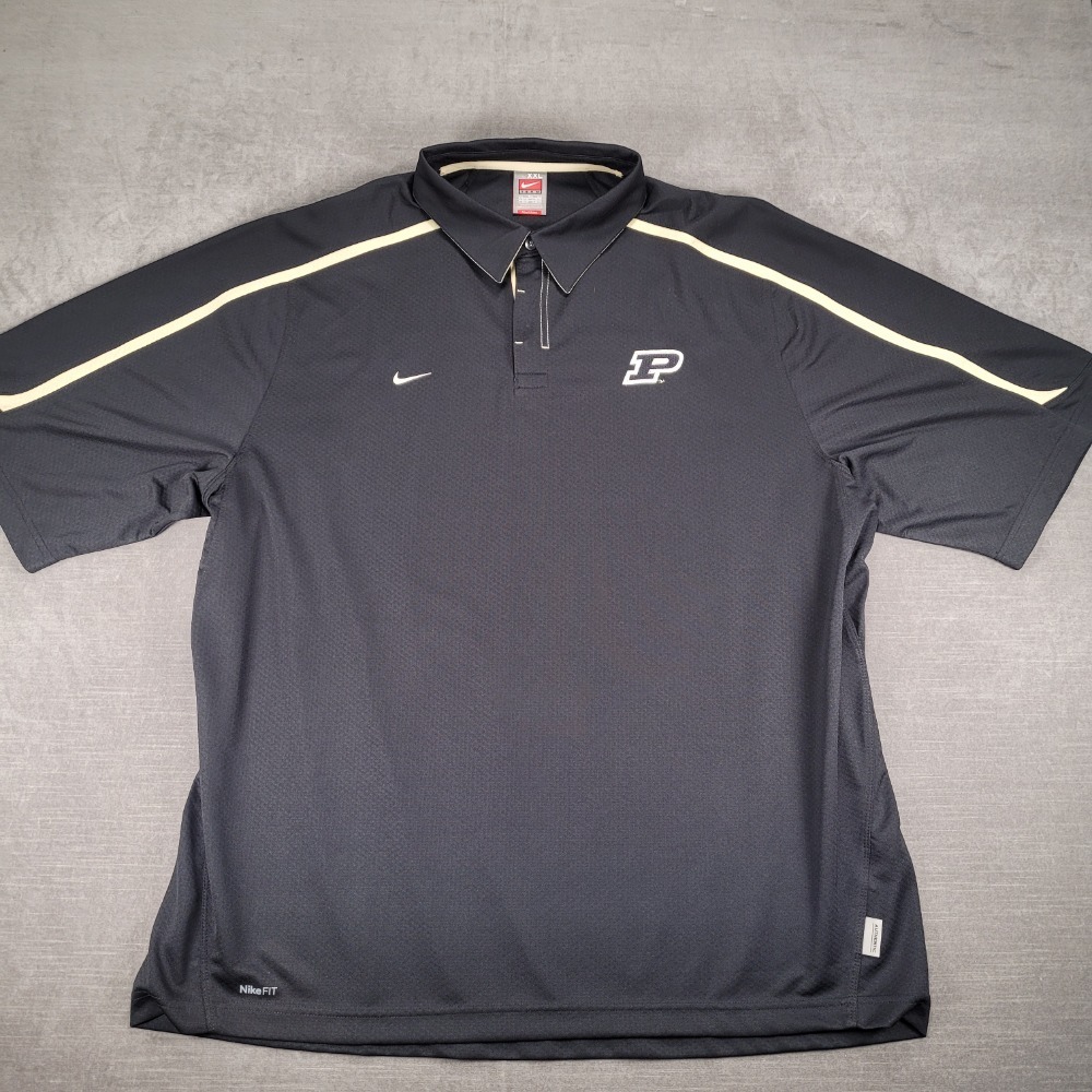 Nike Vintage Purdue Boilermakers Polo Shirt Team‎ Issue Dri-FIT XXL